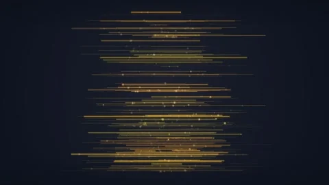 Abstract Golden Lines Flowing Data Stream on Dark Background, Digital Techn.. Stock Footage 348072413