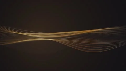 Abstract golden lines flowing smoothly across a dark background create a ca.. Stock-Footage 340905384