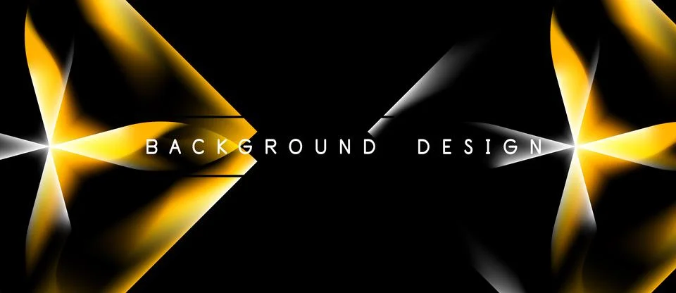 Abstract golden lines form dynamic shapes against black backdrop. Modern desi Stock Illustration