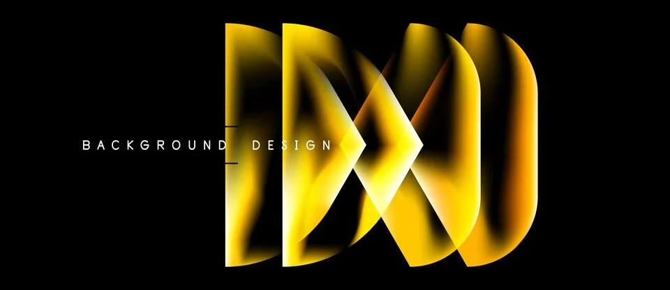 Abstract golden lines form dynamic letter shapes against dark backdrop. Moder Stock Illustration