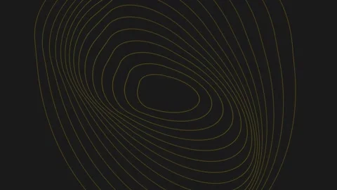 Abstract golden lines forming a rhythmic oval pattern on a dark background Stock-Footage 335117909