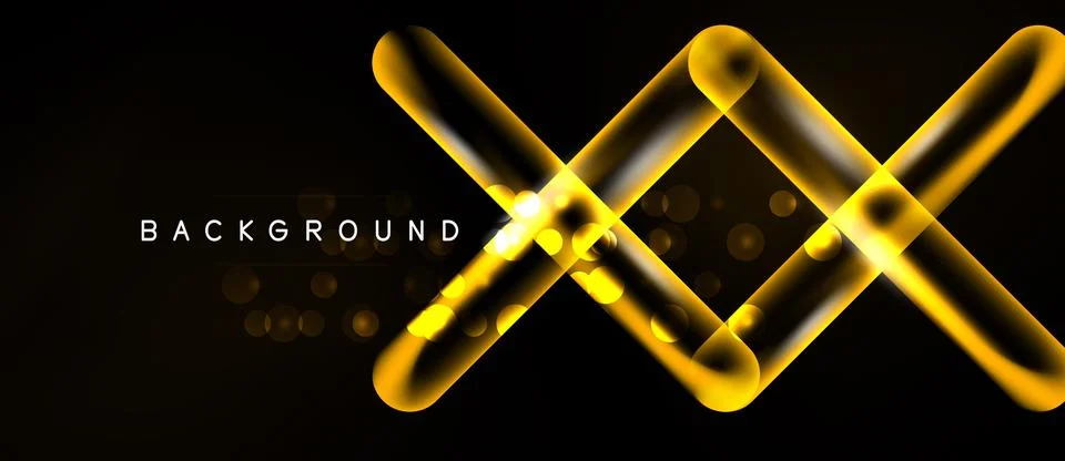Abstract golden lines intersect over dark background. Subtle light effects Stock Illustration