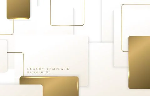 Abstract golden luxury rectangles template design of geometric artwork. Stock Illustration