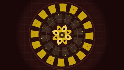 Abstract Golden Mandala Clockwork Gear Animation: Retro Futuristic Circular.. Stock Footage 347560865