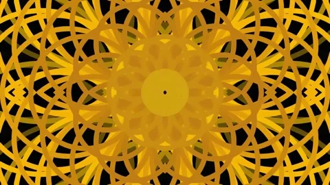 Abstract Golden Mandala Pattern Motion Background. Vídeos de archivo 341531263