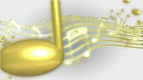 Abstract Golden Musical Notes Are Moving Stock Footage 201485345