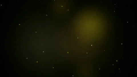 Abstract golden nebula gas clouds floating in deep space with shimmering stars Stock Footage 346209053