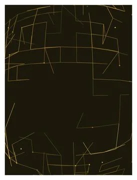 Abstract golden network on dark brown background futuristic technology conn.. Stock Illustration