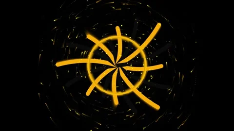 Abstract Golden Obsidian Fluid Vortex Loop Seamless Stockbeeldmateriaal 348129897