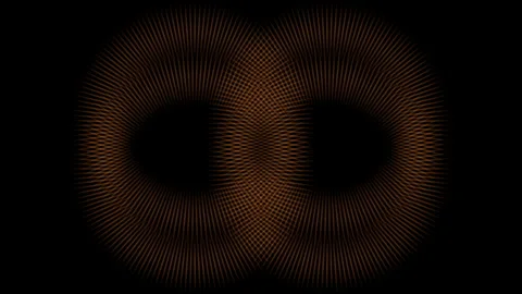 Abstract Golden Orange Radial Circles Pulsating Animation on Black Background, S Stock Footage 338024702
