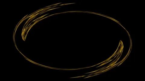 Abstract Golden Oval Frame Stock Footage 284407891