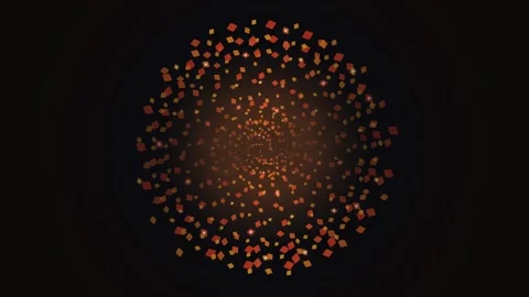 Abstract golden particle explosion effect on dark background Stock Footage 344516005