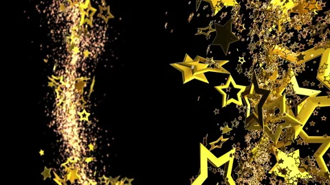 Abstract golden particle stream sparkles across a dark backdrop Видео 340971398