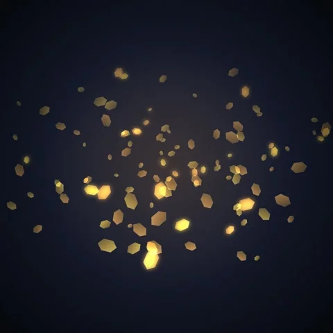 Abstract Golden Particles Exploding From Center on Dark Background Stock Footage 348231267