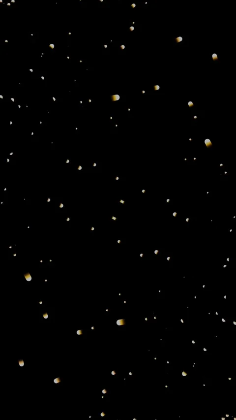 Abstract Golden Particles Falling on Black Background 库存影片 340332240
