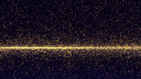 Abstract Golden Particles Floating with Glowing Horizon Line Loop Vidéo 344245236
