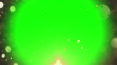 Abstract golden particles floating over vibrant green screen background overlay Stock Footage 345210357