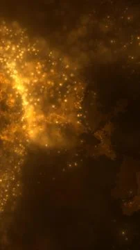 Abstract golden particles floating in a warm, glowing atmosphere, creating .. イラスト素材