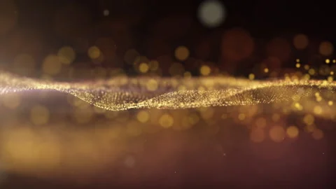 Abstract Golden Particles Glittering Background Видео 170677549