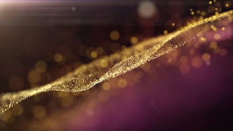 Abstract Golden Particles Glittering Background Видео 170677553