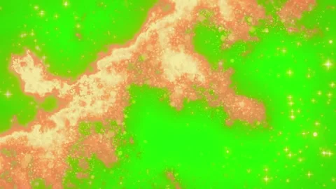 Abstract golden particles on green screen. Glowing light dust overlay for video Vidéo 340381924