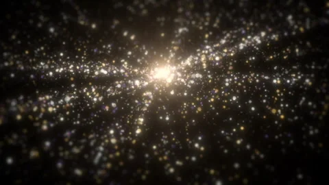 Abstract Golden Particles System Stock Footage 254326390