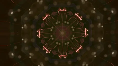 Abstract golden pattern actively generating new impulses from source of power Stock Footage 130907816