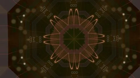 Abstract golden pattern actively generating new impulses from source of power Stock Illustration