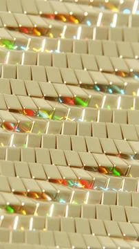 Abstract Golden Pattern with Colorful Light Reflections Stock Illustration
