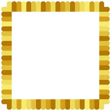 Abstract Golden Pattern With Corner Hearts Square Frame Border Stock Illustration