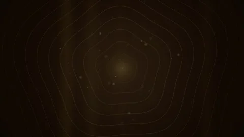Abstract golden pentagon shape with glowing particles and concentric lines,.. Stock Footage 346661959