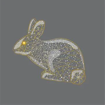 Abstract golden rabbit. Stock Illustration