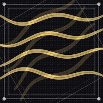 Abstract golden rope weave pattern on dark background with subtle grid overla Stock Illustration