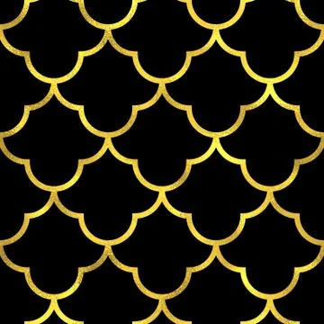 Abstract golden scaled seamless vector pattern Stockillustratie
