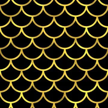 Abstract golden scaled seamless vector pattern Stock Illustration