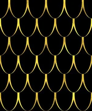 Abstract golden scaled seamless vector pattern Stock Illustration