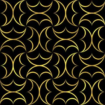 Abstract golden scaled seamless vector pattern Stock Illustration