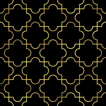 Abstract golden scaled seamless vector pattern Stock Illustration