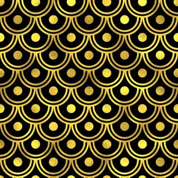Abstract golden scaled seamless vector pattern Illustrazione stock