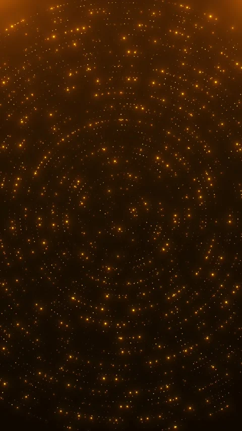 Abstract golden scene circular light trails, sparkling dust, bokeh, tunnel style Stock Footage 340416548