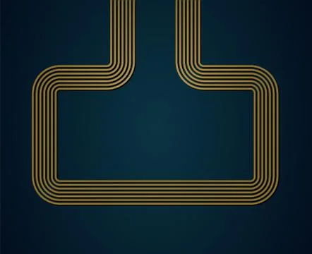 Abstract golden shape. Illustrazione stock