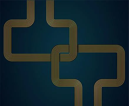 Abstract golden shape. Illustrazione stock