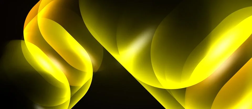 Abstract golden shapes flow, creating dynamic visual energy. Smooth curves Stock Illustration