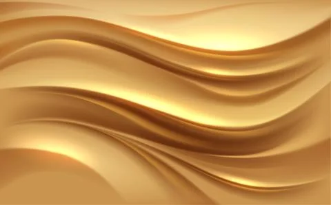 Abstract golden silk waves background Stock Illustration