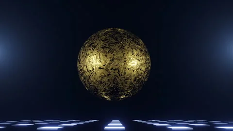 Abstract Golden Sphere Stock Footage 253412240