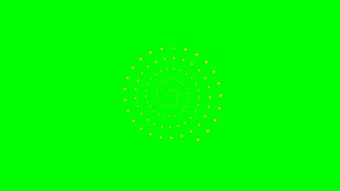 Abstract golden spiral pattern composed of small dots on a bright green field Stock Footage 340902598