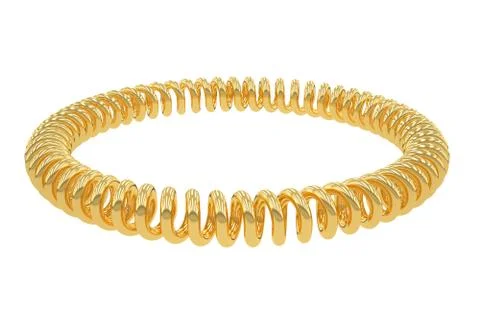 Abstract golden spring, 3D rendering Stock Illustration