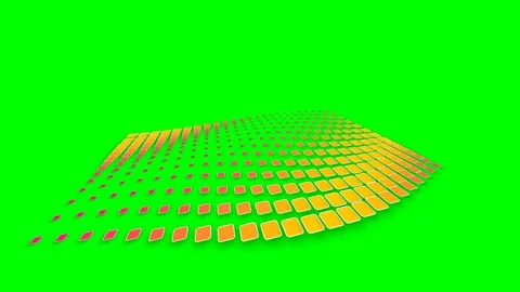Abstract golden squares pattern arranged in a rhythmic perspective grid motio Stock Footage 341839350
