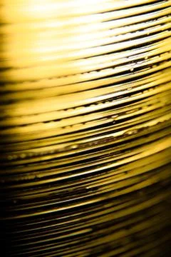 Abstract Golden stack of plastic layers Foto stock