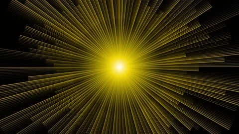 Abstract Golden Starburst Light Rays Animation Stock Footage 343951618